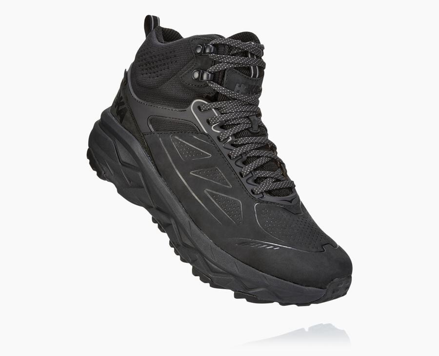 Hoka One One Challenger Mid Gore-Tex - Men Hiking Boots - Black,Australia FNR-243081